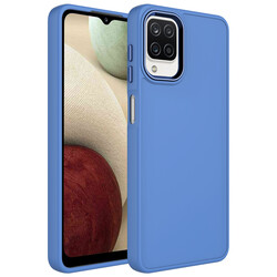 Galaxy M32 Case Metal Frame and Button Design Silicone Zore Luna Cover - Zore