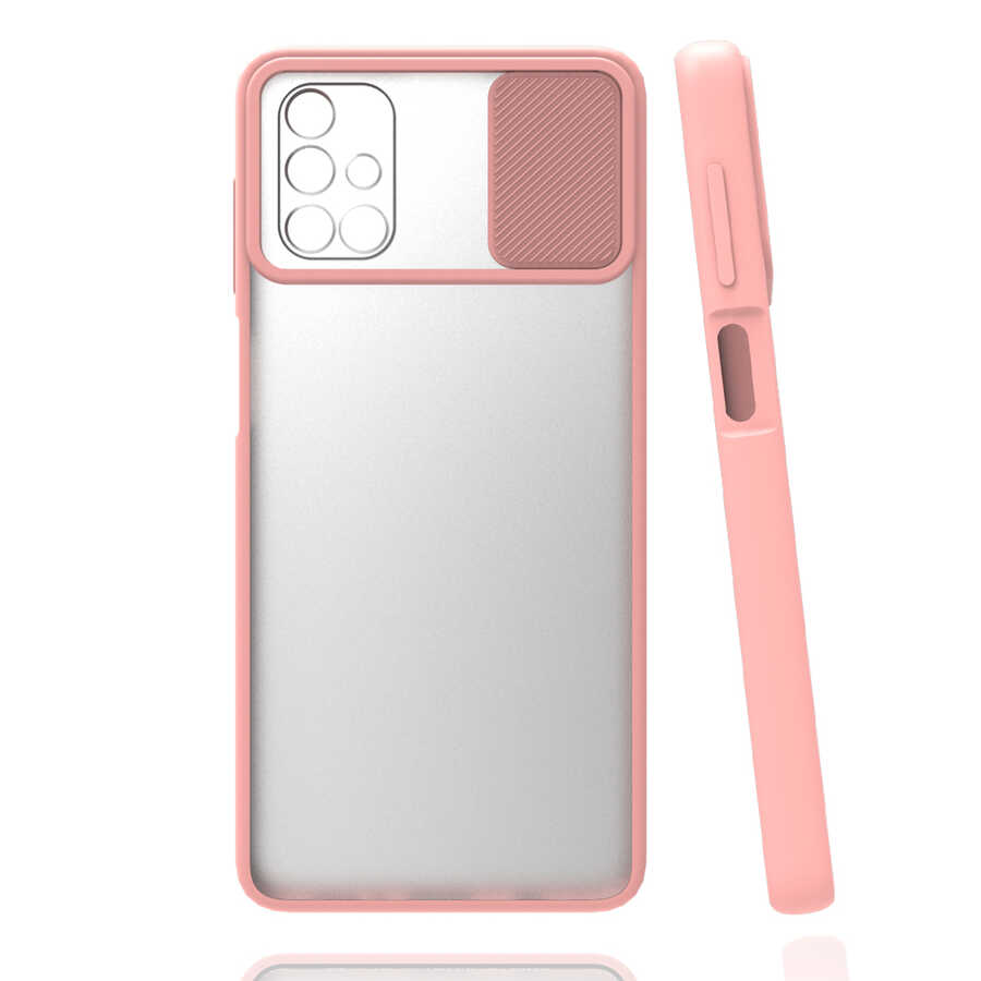 Galaxy M51 Kılıf Zore Lensi Kapak - Pembe Açık