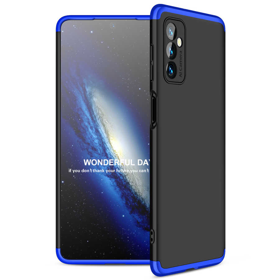 Galaxy M52 Kılıf Zore Ays Kapak - Siyah-Mavi