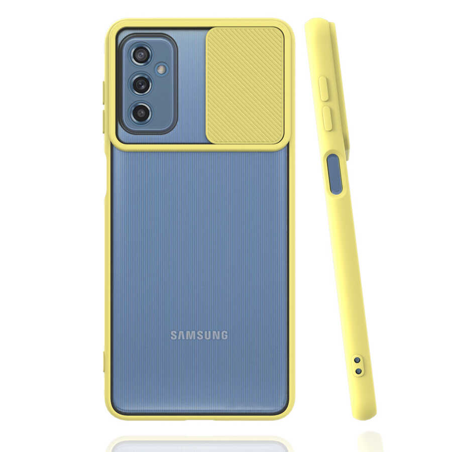 Galaxy M52 Kılıf Zore Lensi Kapak - Sarı