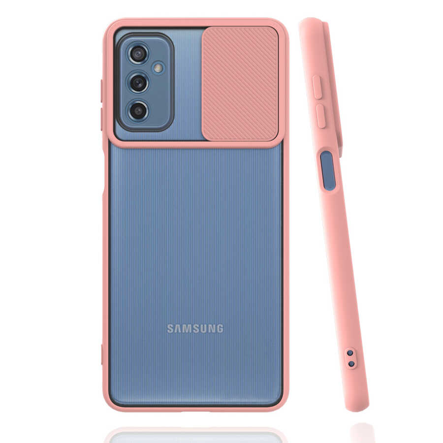 Galaxy M52 Kılıf Zore Lensi Kapak - Pembe Açık