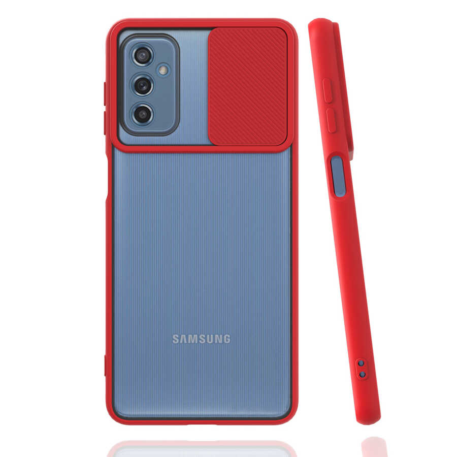Galaxy M52 Kılıf Zore Lensi Kapak - Kırmızı