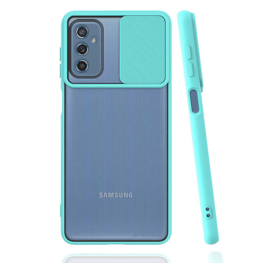 Galaxy M52 Kılıf Zore Lensi Kapak - Turkuaz