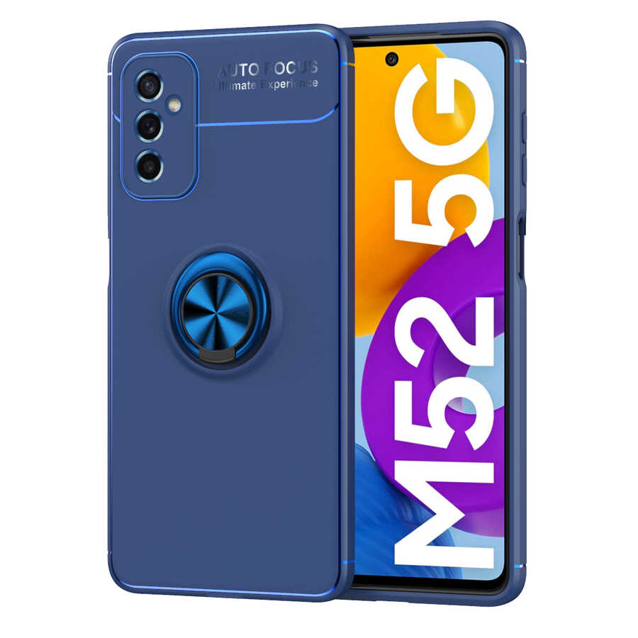 Galaxy M52 Kılıf Zore Ravel Silikon Kapak - Mavi
