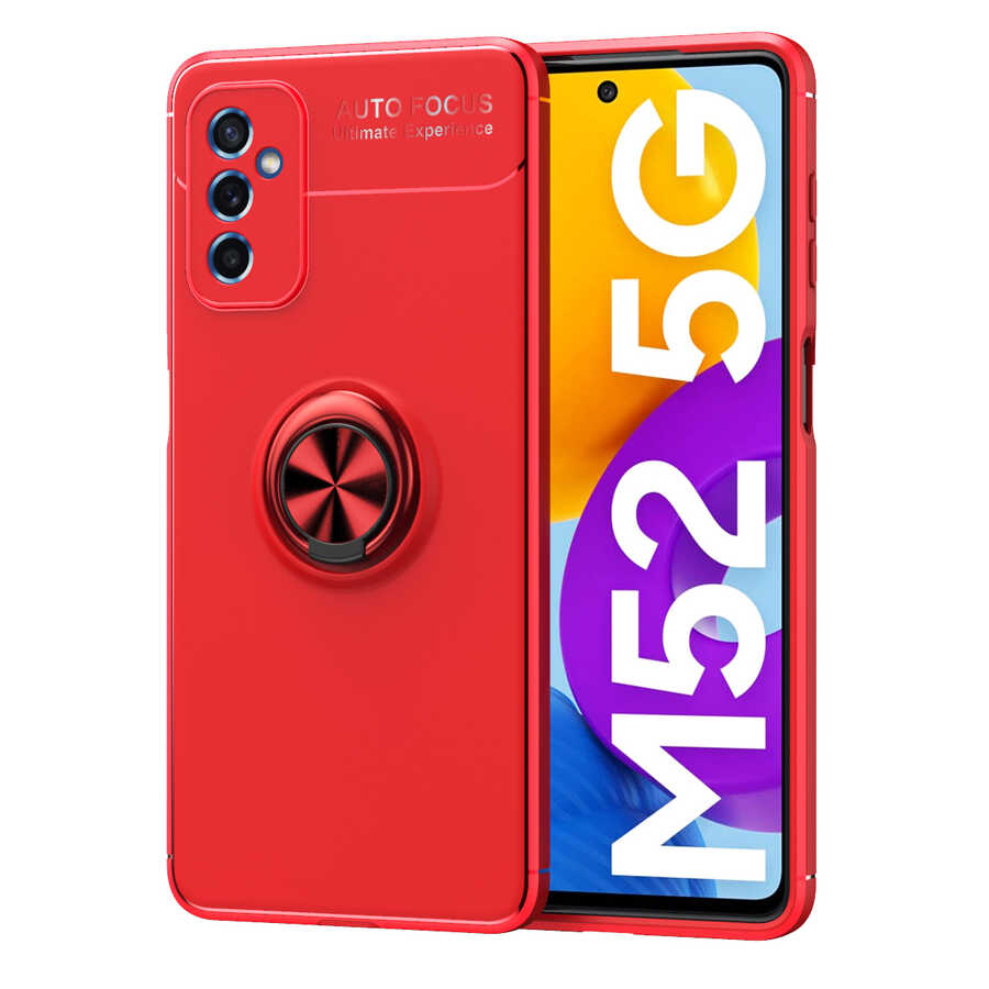 Galaxy M52 Kılıf Zore Ravel Silikon Kapak - Kırmızı