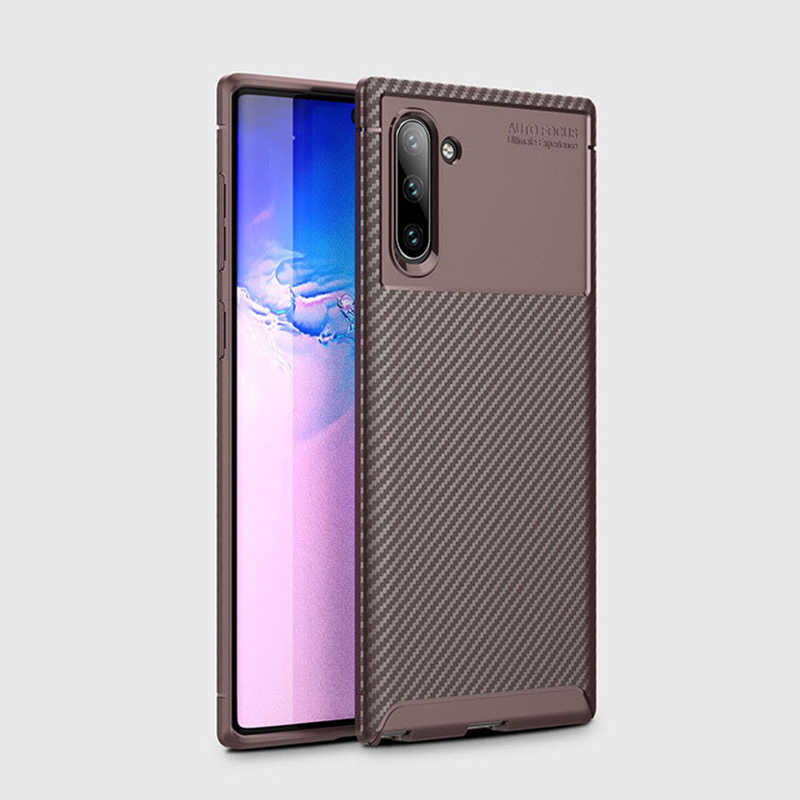 Galaxy Note 10 Kılıf Zore Negro Silikon Kapak - Kahverengi