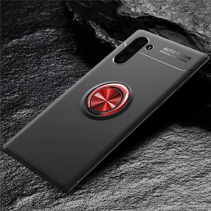Galaxy Note 10 Kılıf Zore Ravel Silikon Kapak - Siyah-Kırmızı