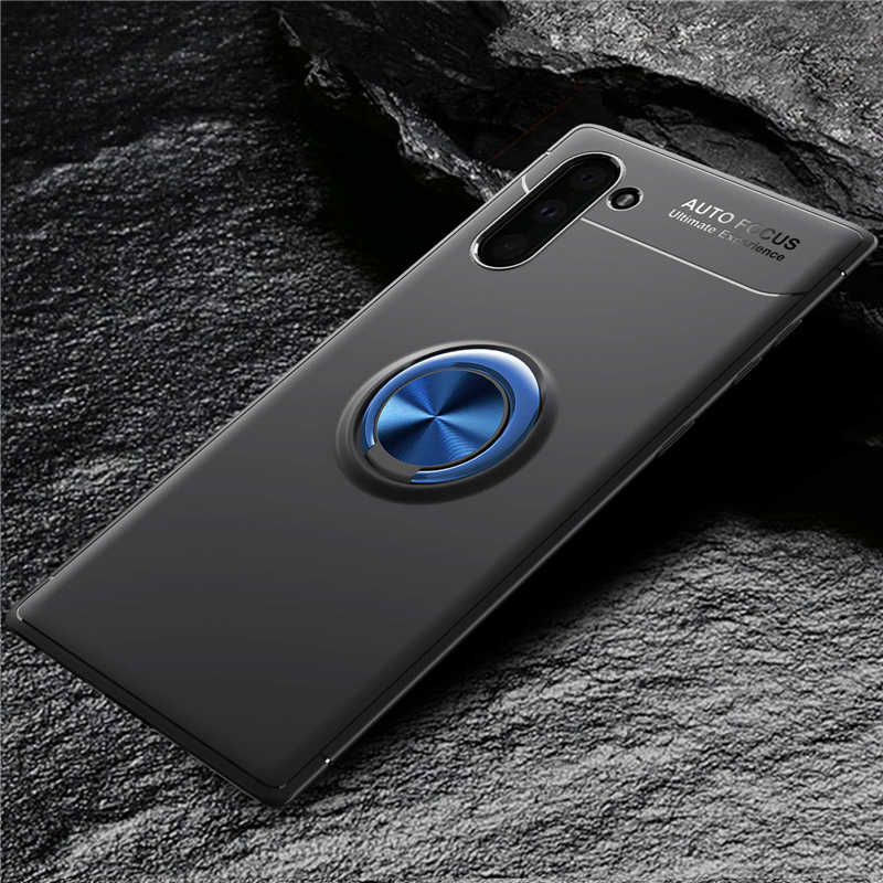 Galaxy Note 10 Kılıf Zore Ravel Silikon Kapak - Siyah-Mavi