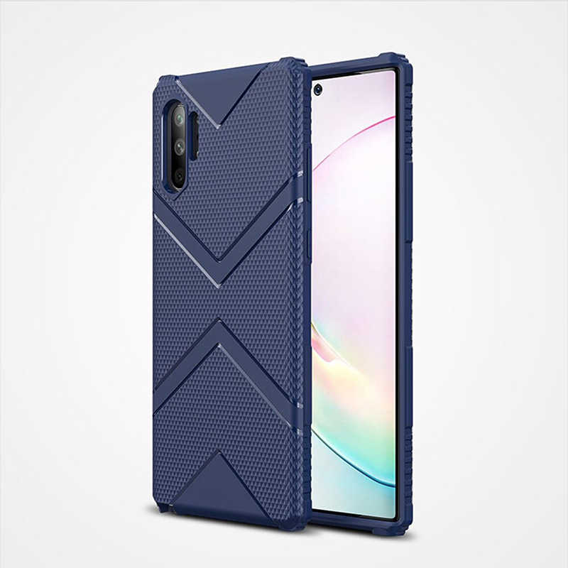 Galaxy Note 10 Plus Kılıf Zore Hank Silikon - Lacivert
