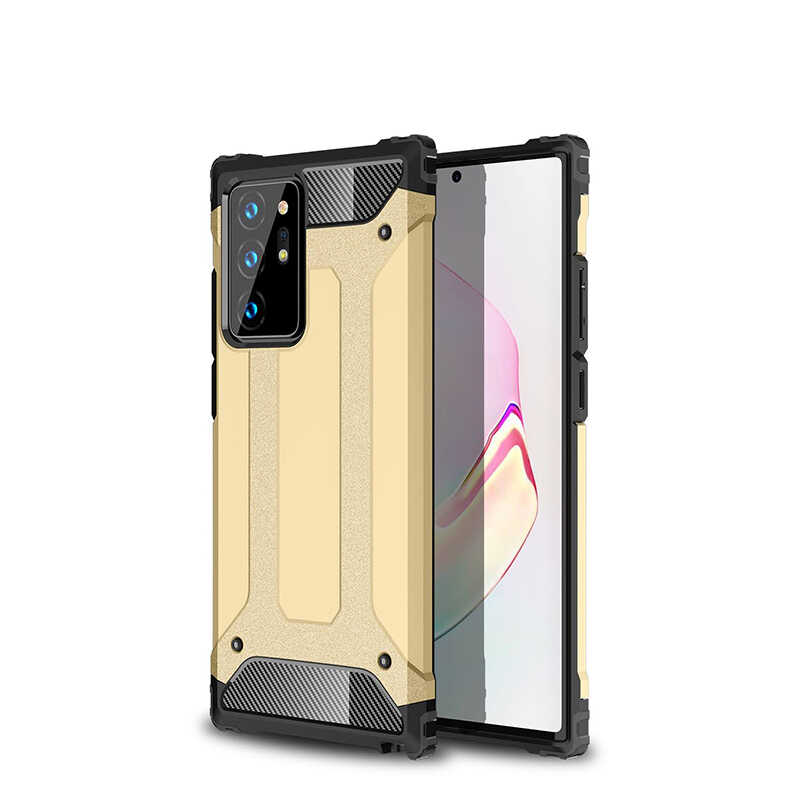 Galaxy Note 20 Ultra Kılıf Zore Crash Silikon Kapak - Gold