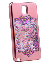 Galaxy Note 4 Case Zore Lazer Çiçekli Sıvılı Silicon - Zore