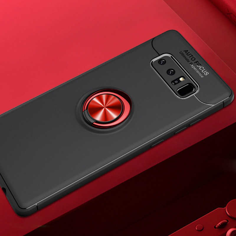 Galaxy Note 8 Kılıf Zore Ravel Silikon Kapak - Siyah-Kırmızı