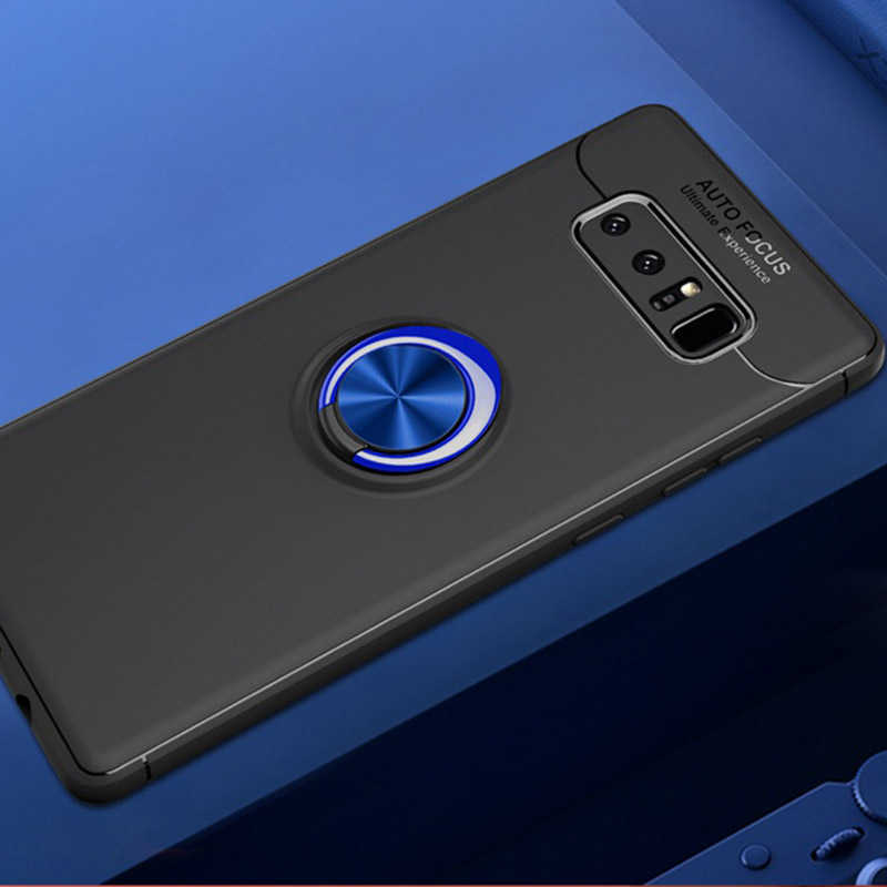Galaxy Note 8 Kılıf Zore Ravel Silikon Kapak - Siyah-Mavi