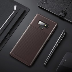Galaxy Note 9 Kılıf Zore Negro Silikon Kapak Kahverengi