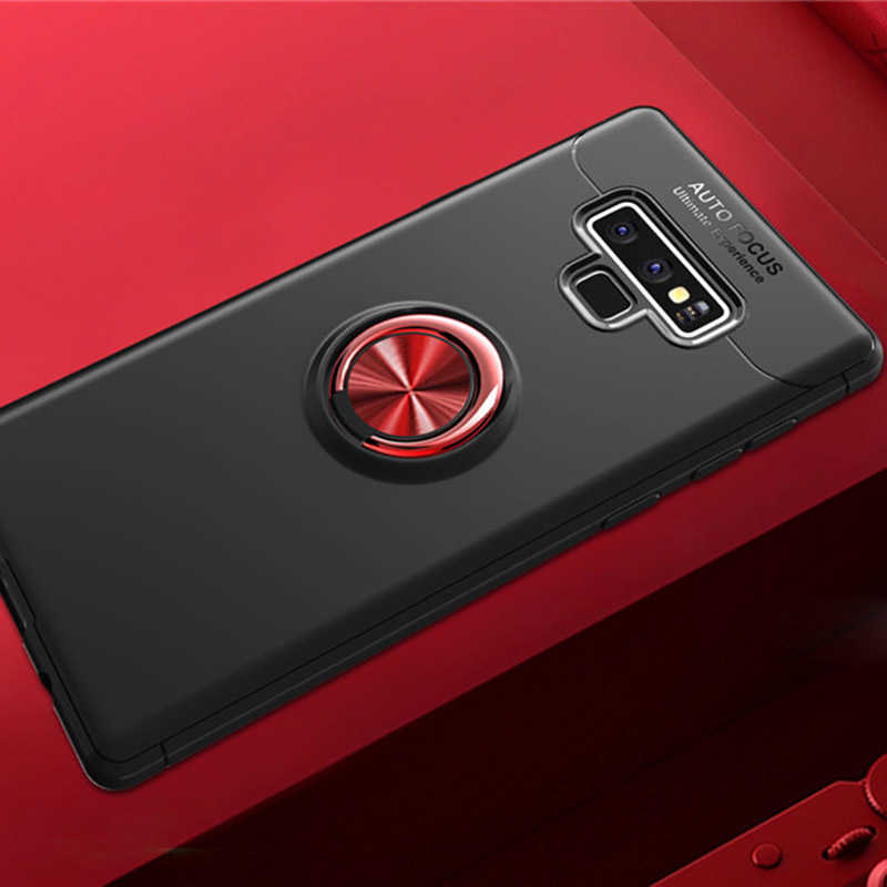 Galaxy Note 9 Kılıf Zore Ravel Silikon Kapak - Siyah-Kırmızı