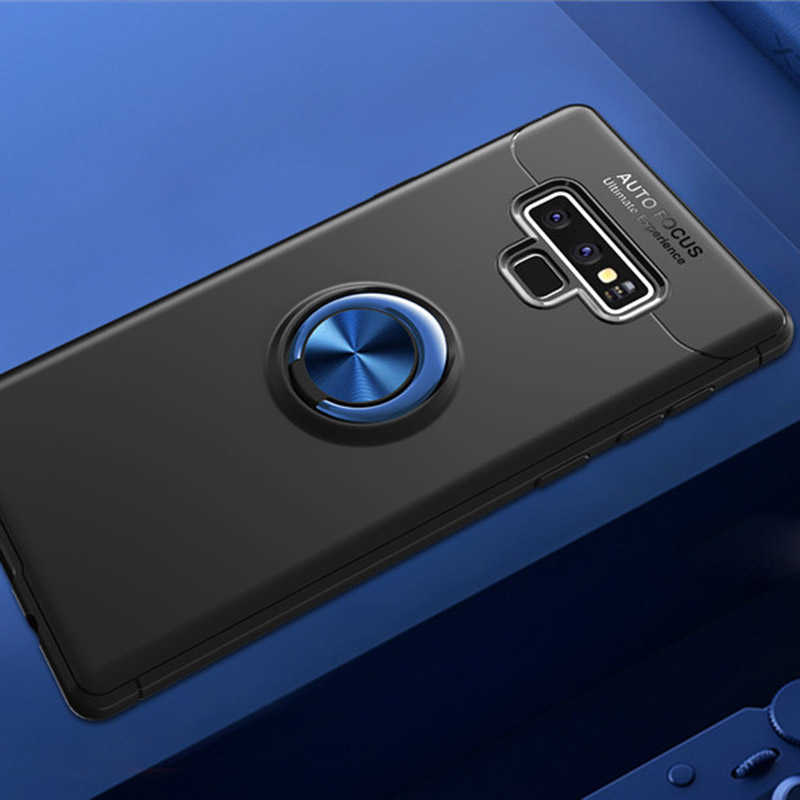 Galaxy Note 9 Kılıf Zore Ravel Silikon Kapak - Siyah-Mavi