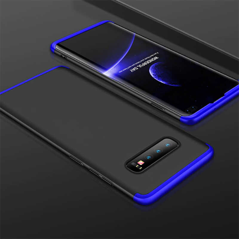Galaxy S10 Plus Kılıf Zore Ays Kapak - Siyah-Mavi