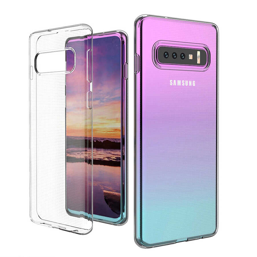Galaxy S10 Plus Kılıf Zore Kamera Korumalı Süper Silikon Kapak - Renksiz