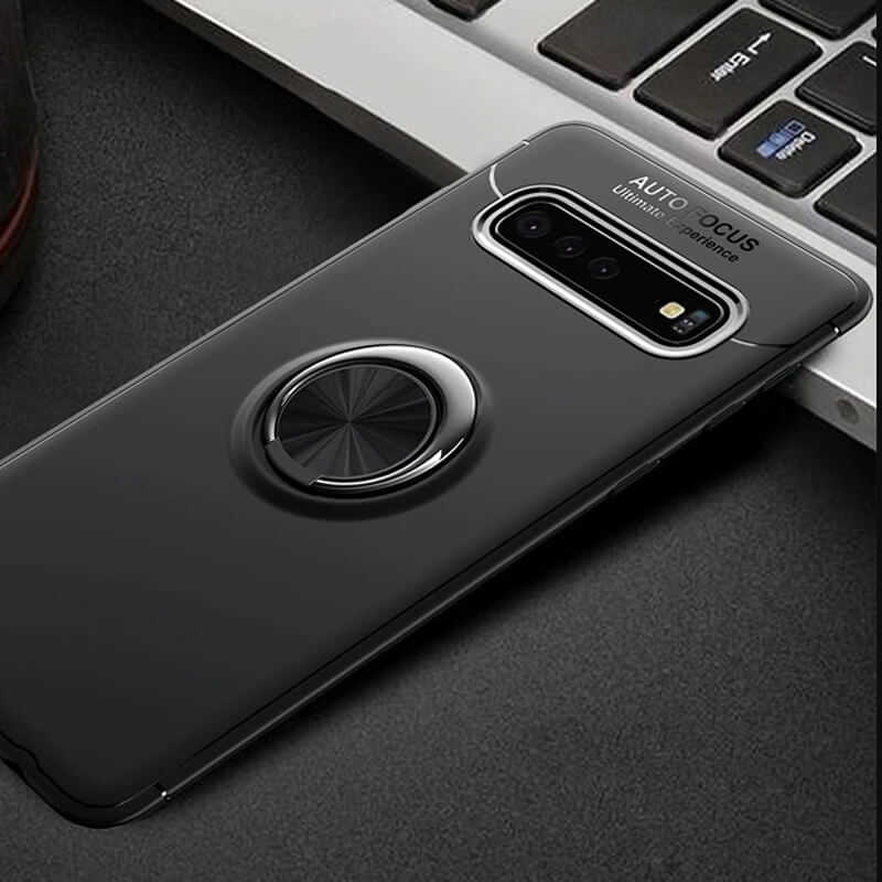 Galaxy S10 Plus Kılıf Zore Ravel Silikon Kapak - Siyah