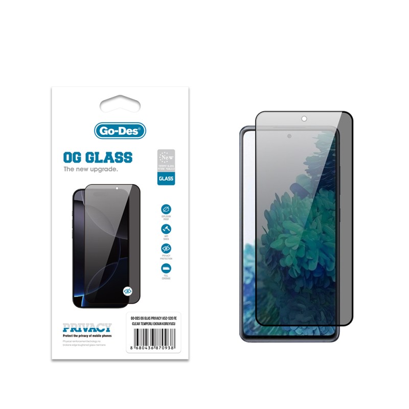 Galaxy S20 FE Go Des OG Glass Privacy Antistatik Temperli Cam Ekran Koruyucu - 2