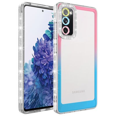 Galaxy S20 FE Kılıf Simli ve Renk Geçiş Tasarımlı Lens Korumalı Zore Park Kapak - 7