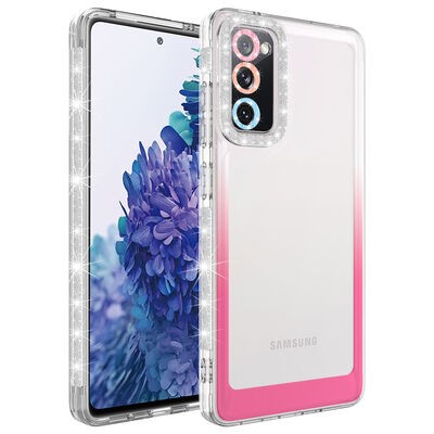 Galaxy S20 FE Kılıf Simli ve Renk Geçiş Tasarımlı Lens Korumalı Zore Park Kapak - 2