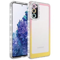 Galaxy S20 FE Kılıf Simli ve Renk Geçiş Tasarımlı Lens Korumalı Zore Park Kapak - 5
