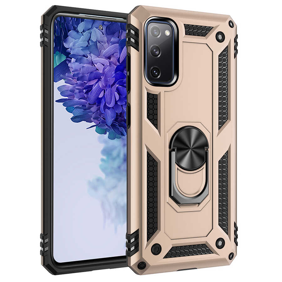 Galaxy S20 FE Kılıf Zore Vega Kapak - Gold