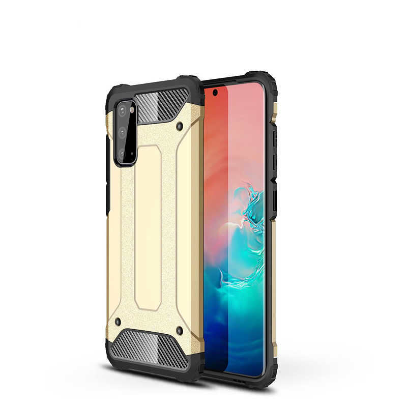 Galaxy S20 Kılıf Zore Crash Silikon Kapak - Gold