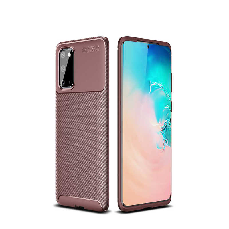 Galaxy S20 Kılıf Zore Negro Silikon Kapak - Kahverengi