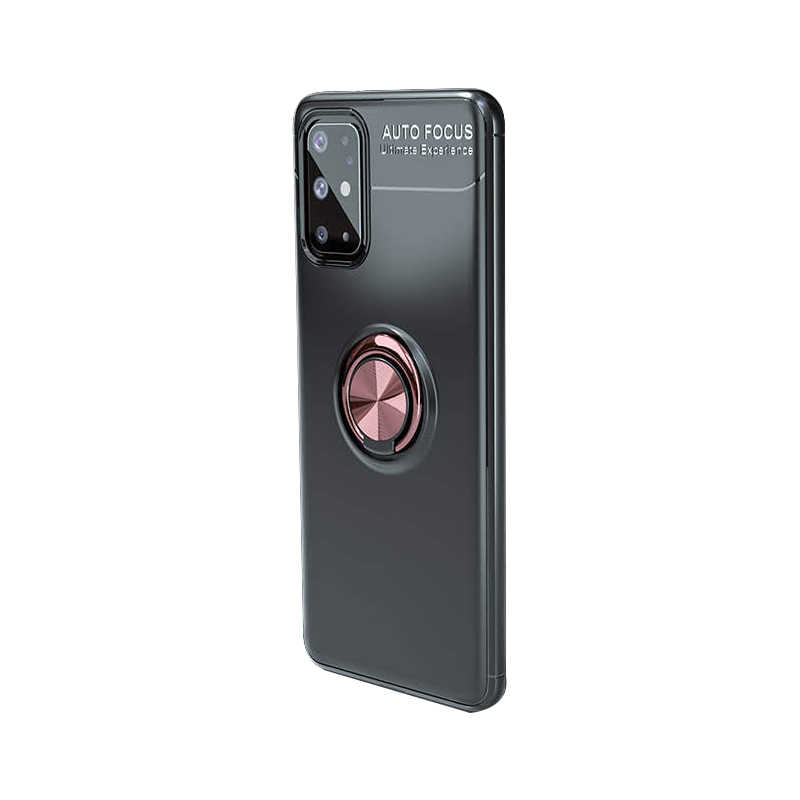 Galaxy S20 Plus Kılıf Zore Ravel Silikon Kapak - Siyah-Rose Gold