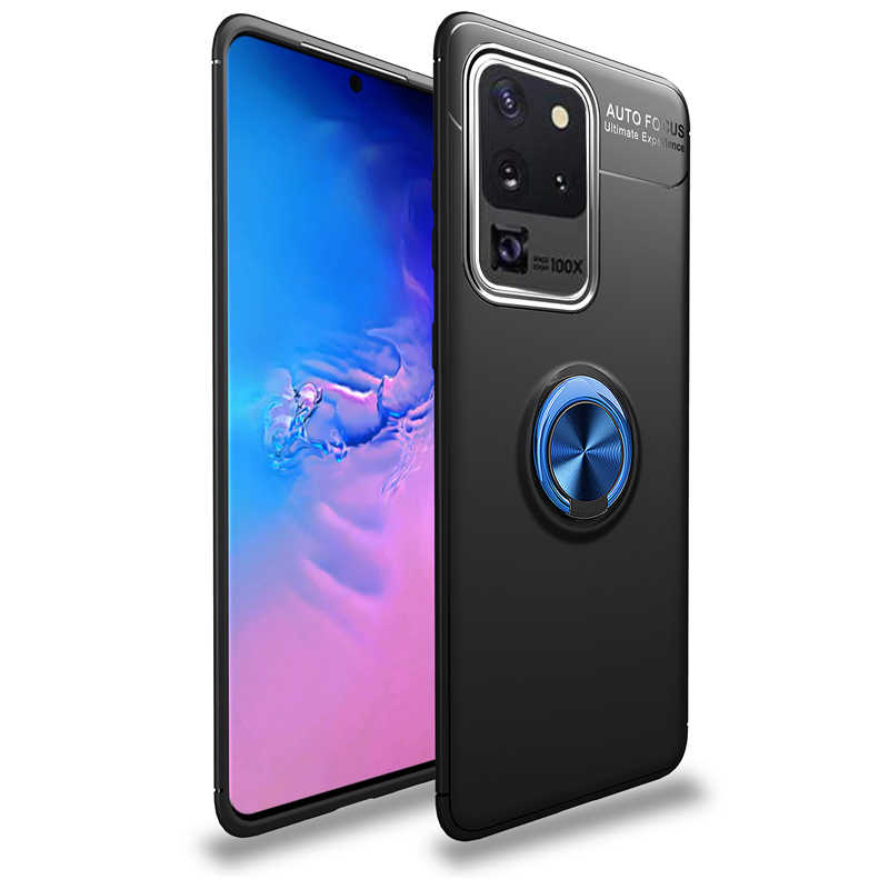 Galaxy S20 Ultra Kılıf Zore Ravel Silikon Kapak - Siyah-Mavi