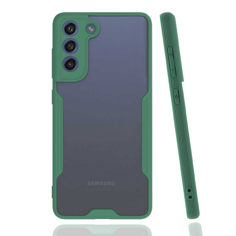 Galaxy S21 FE Kılıf Zore Parfe Kapak - Koyu Yeşil