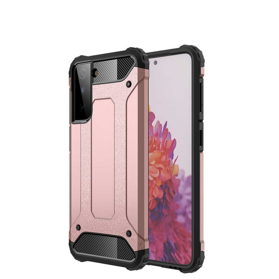 Galaxy S21 Kılıf Zore Crash Silikon Kapak - Rose Gold