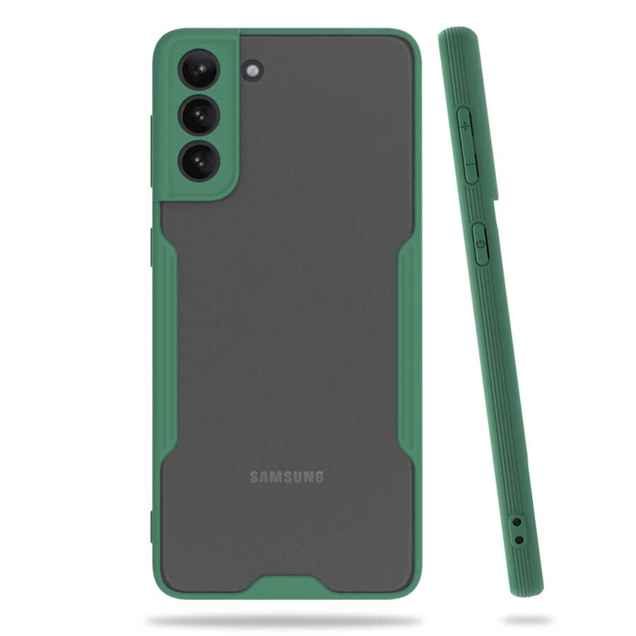 Galaxy S21 Kılıf Zore Parfe Kapak - Koyu Yeşil