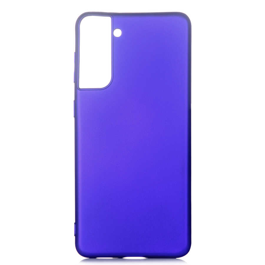 Galaxy S21 Kılıf Zore Premier Silikon Kapak - Saks Mavi