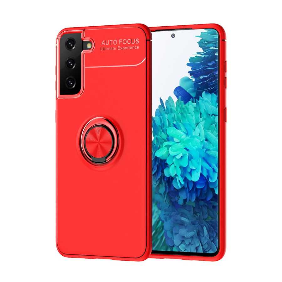 Galaxy S21 Kılıf Zore Ravel Silikon Kapak - Kırmızı