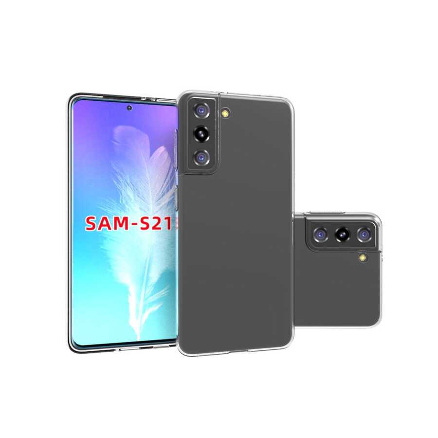 Galaxy S21 Kılıf Zore Süper Silikon Kapak - Renksiz