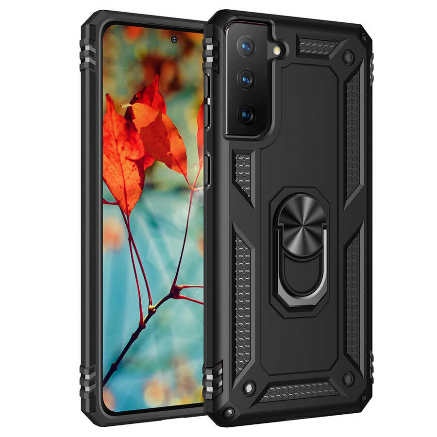 Galaxy S21 Kılıf Zore Vega Kapak - Siyah
