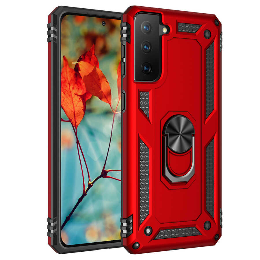 Galaxy S21 Kılıf Zore Vega Kapak - Kırmızı