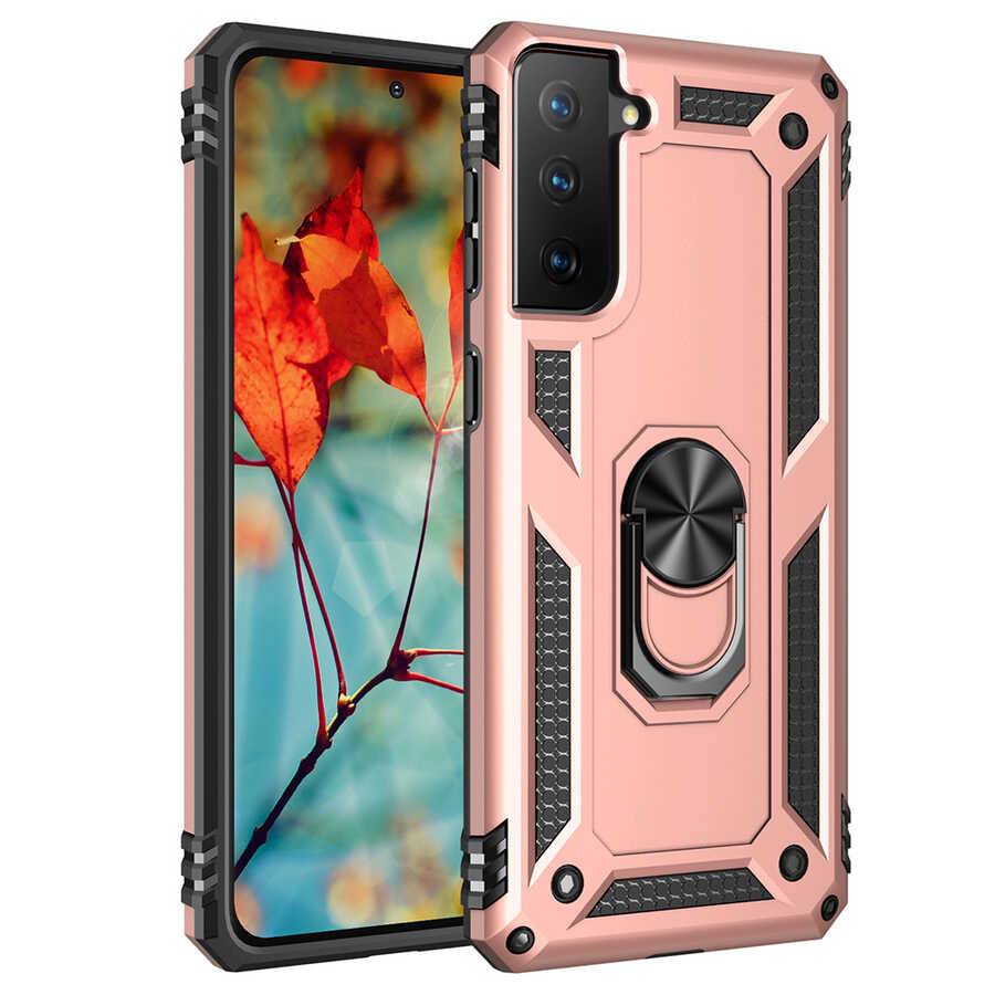 Galaxy S21 Kılıf Zore Vega Kapak - Rose Gold