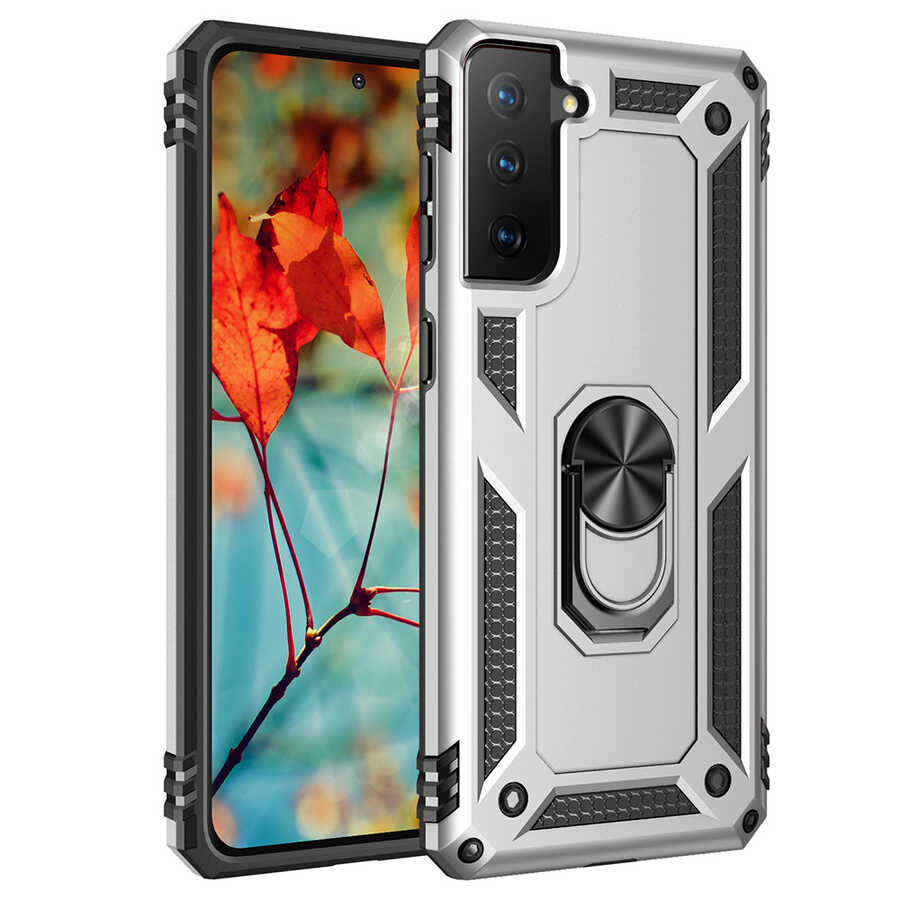 Galaxy S21 Kılıf Zore Vega Kapak - Gri