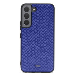 Galaxy S22 Kılıf ​Kajsa Pearl Pattern Hakiki Deri Kapak - 9