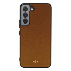 Galaxy S22 Plus Case Kajsa Luxe Collection Genuine Leather Cover Brown