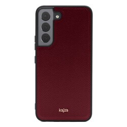 Galaxy S22 Plus Kılıf Kajsa Luxe Collection Hakiki Deri Kapak Kırmızı
