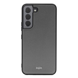 Galaxy S22 Plus Kılıf Kajsa Luxe Collection Hakiki Deri Kapak Gri