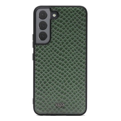 Galaxy S22 Plus Kılıf ​Kajsa Pearl Pattern Hakiki Deri Kapak - 12