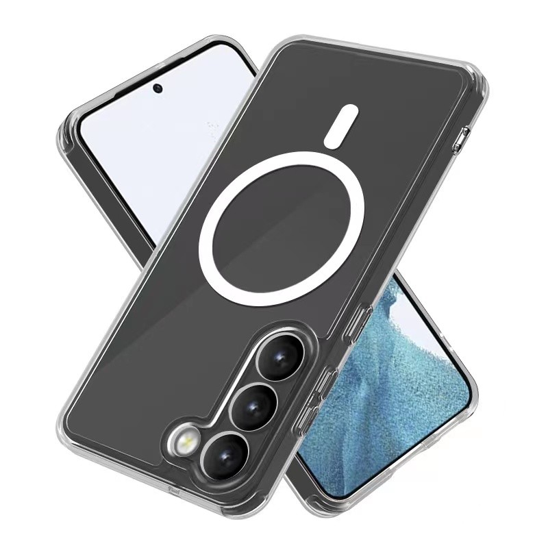 Galaxy S22 Plus Kılıf M-safe Şarj Özellikli Şeffaf Sert PC Zore Embos Kapak - 2
