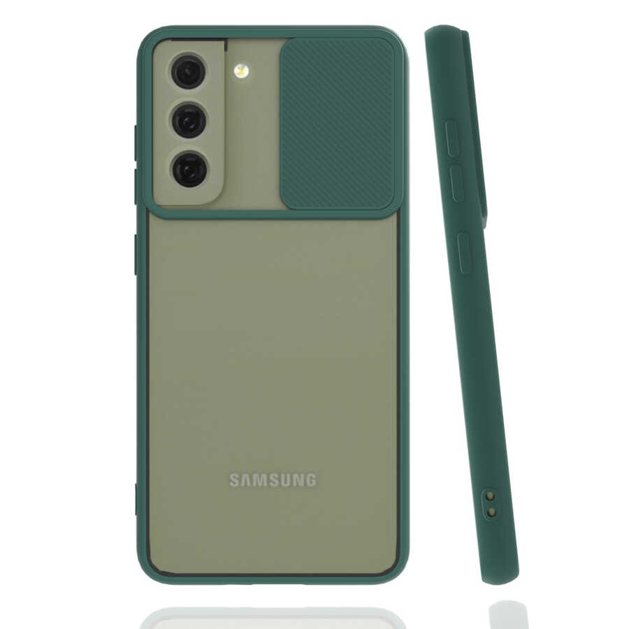 Galaxy S22 Plus Kılıf Zore Lensi Kapak - Koyu Yeşil