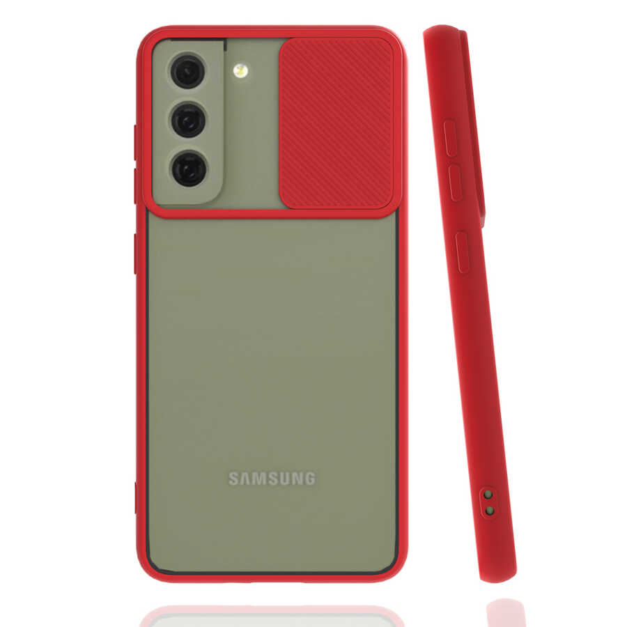 Galaxy S22 Plus Kılıf Zore Lensi Kapak - Kırmızı